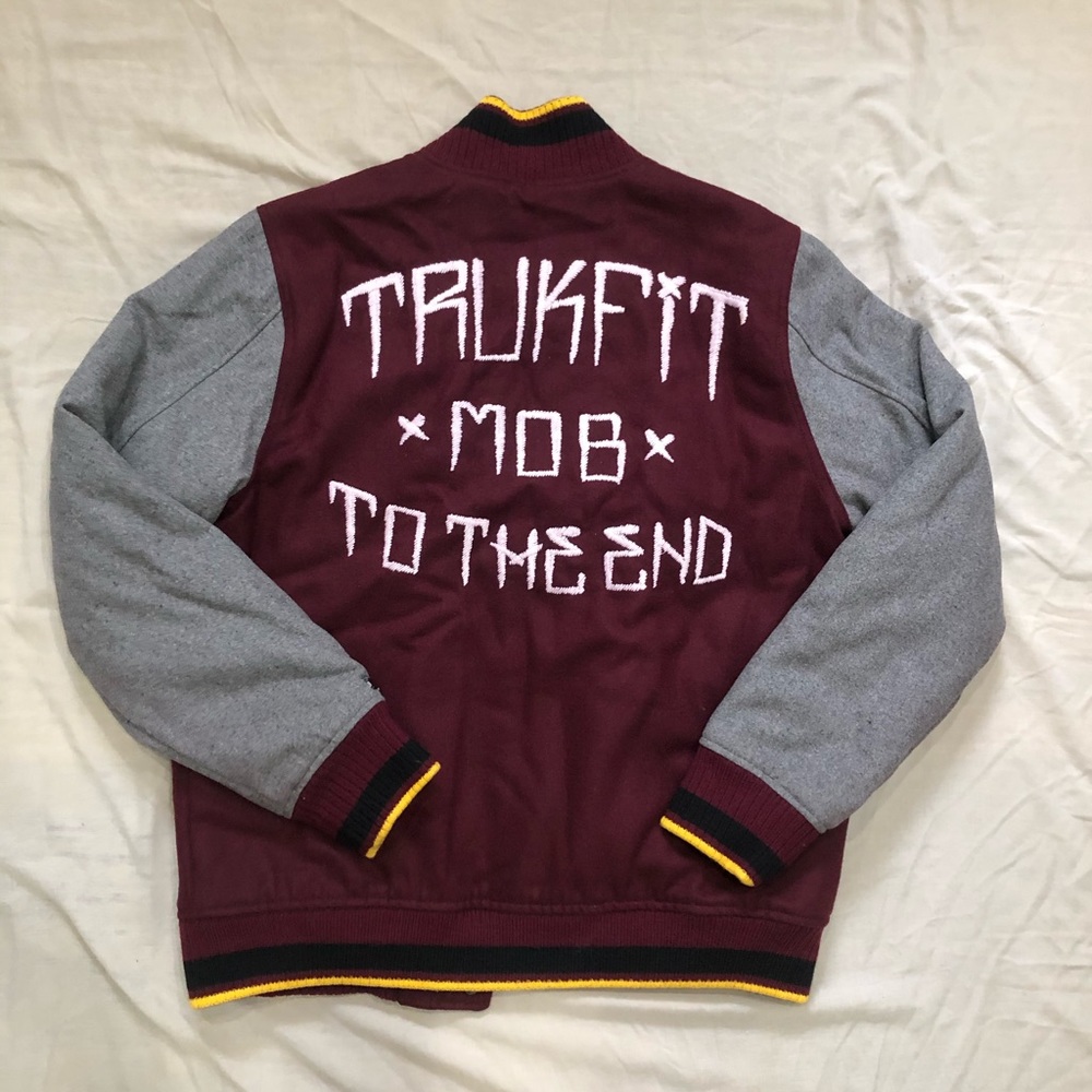 Truckfit Letterman Varsity Embroidered Jacket Med.